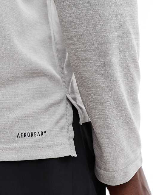 Adidas Training Essentials 1/4 Zip Top In Grey