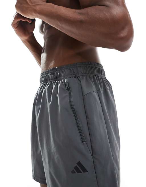 Adidas Training Essentials 5 Inch Woven Shorts In Grey