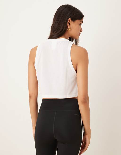 Adidas Training Essentials Boxy Vest In White