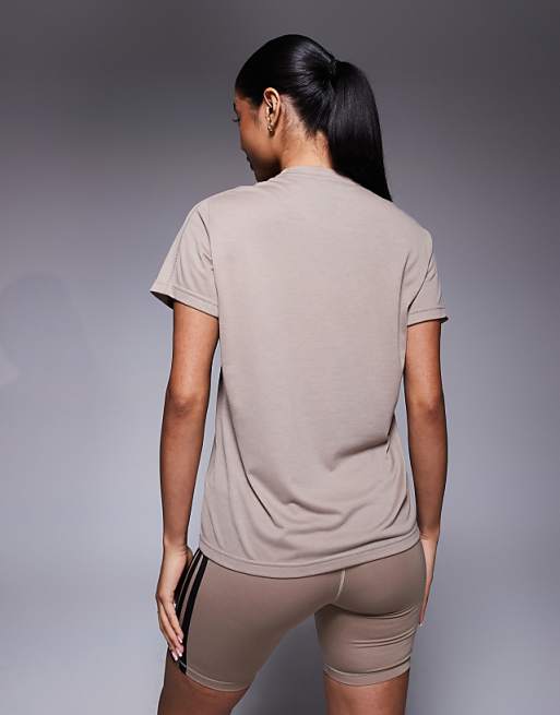 Adidas Training Essentials Crew T-shirt In Chalky Brown
