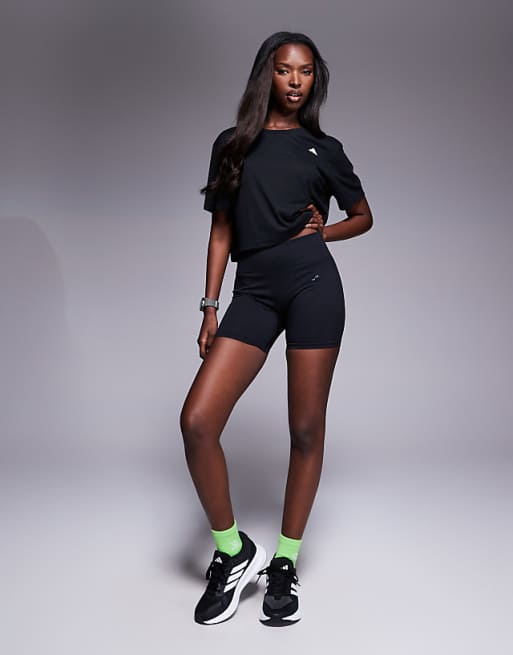 Adidas Training Essentials Cropped T-shirt In Black