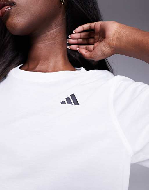 Adidas Training Essentials Cropped T-shirt In White