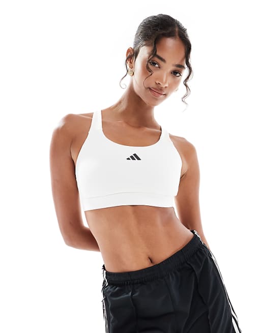 Adidas Training Essentials High Support Sports Bra In White