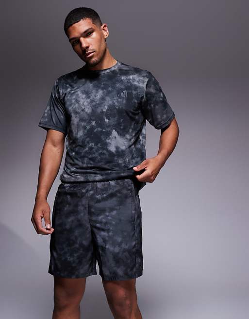 adidas Training essentials shorts with grey and black print
