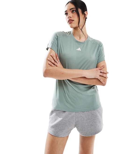 adidas Training Essentials t-shirt in silver green