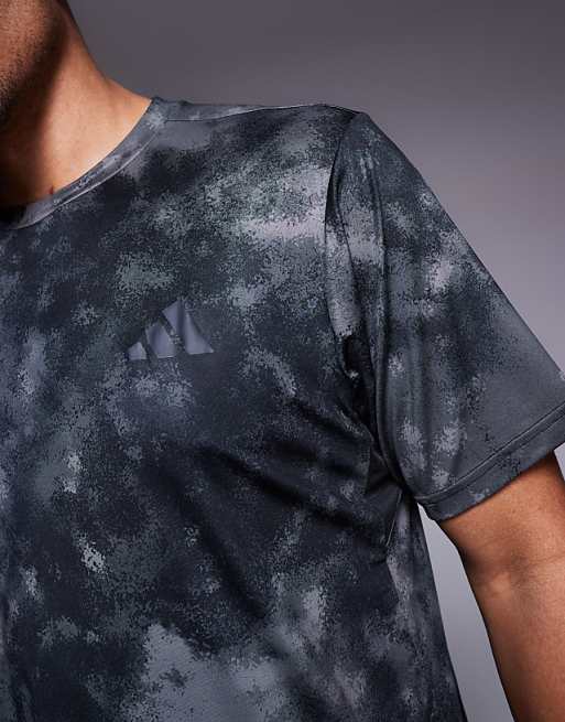 Adidas Training Essentials T-shirt With Grey And Black Print