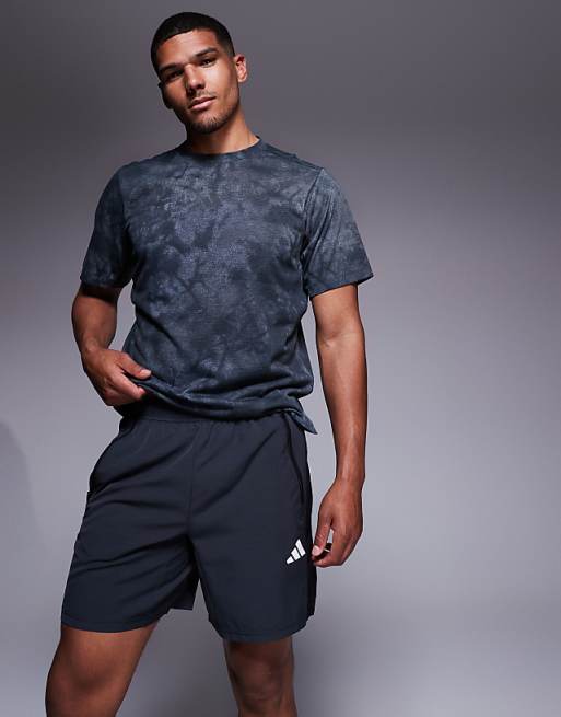 Adidas Training Essentials Woven Shorts In Black Melange