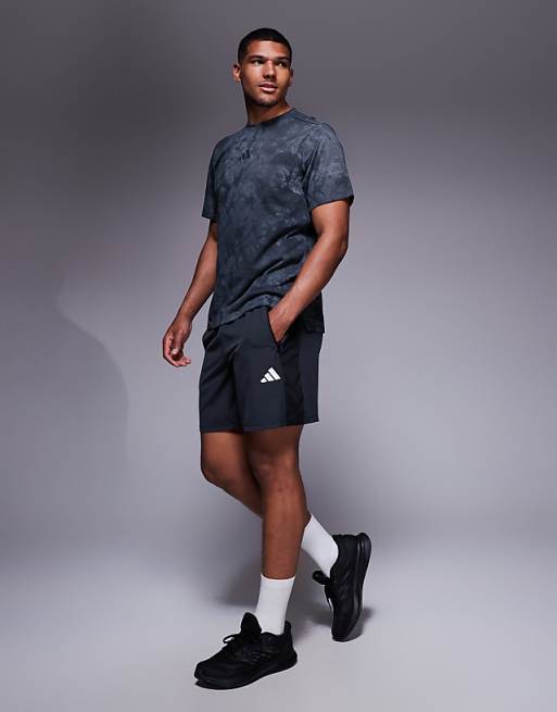 adidas Training essentials woven shorts in black melange