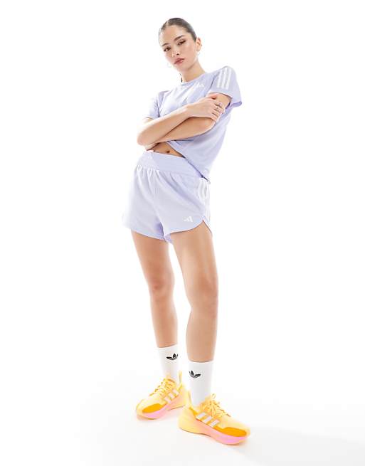 adidas Training high waist pacer short in lilac
