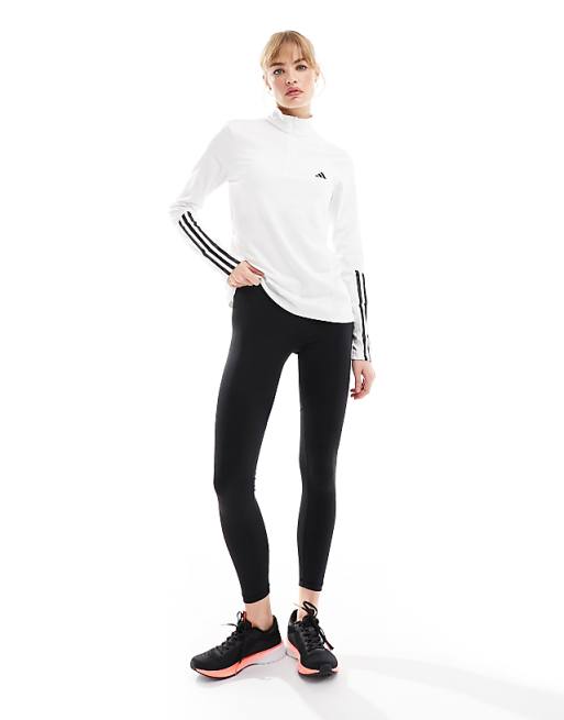 Adidas Training Hyperglam 1/4 Zip Top In White