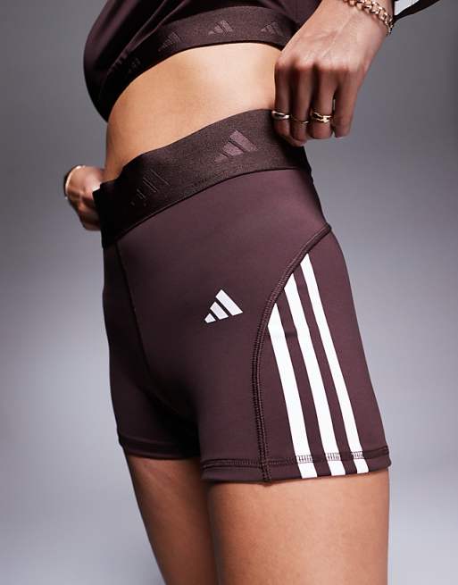 Adidas Training Hyperglam 3 Inch Shorts In Brown