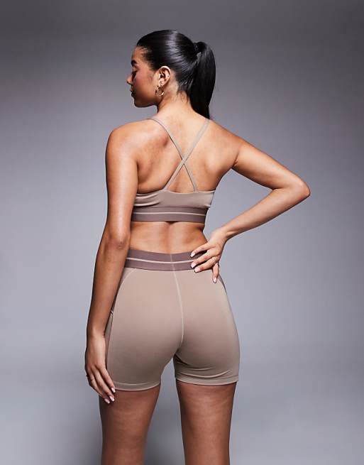 Adidas Training Hyperglam Bralette In Chalky Brown