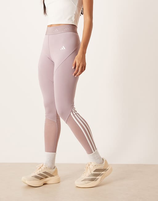 Adidas Training Hyperglam Full Length Leggings In Purple
