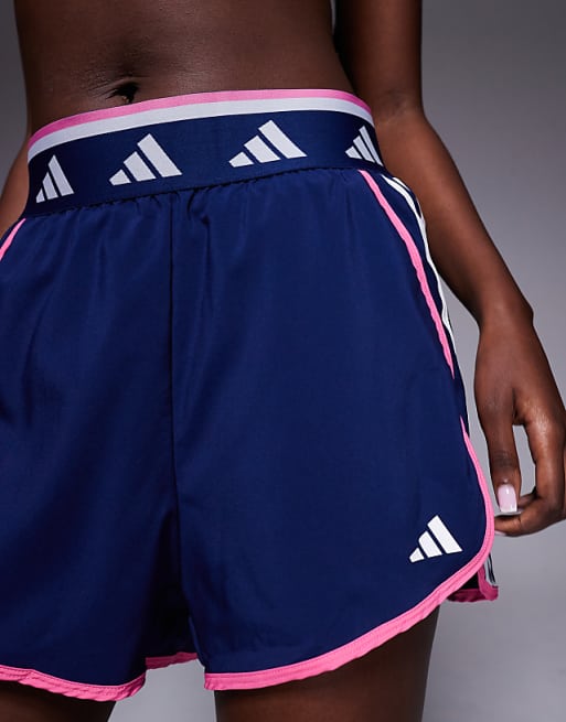 Adidas Training Hyperglam Shorts In Blue And Pink