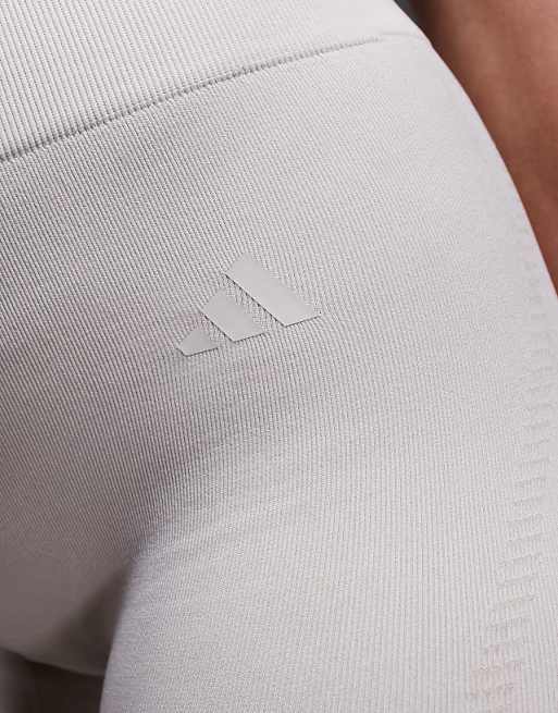 Adidas Training Knit 4"" Booty Shorts In Light Brown