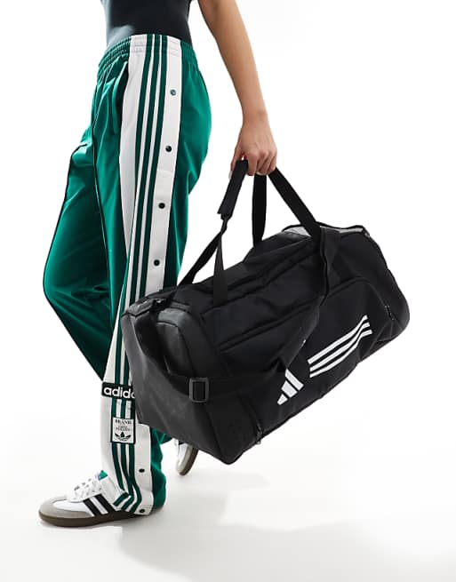Adidas Training Medium Duffle Bag In Black And White