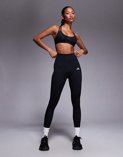 adidas Training Optime 7/8 rib leggings in black