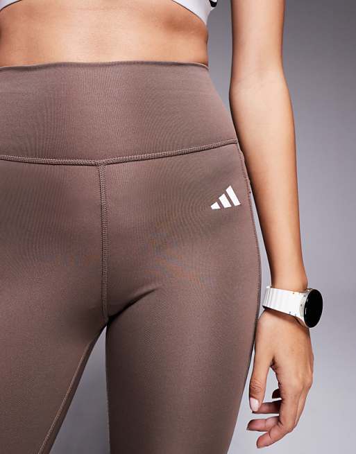Adidas Training Optime Full Length Leggings In Brown