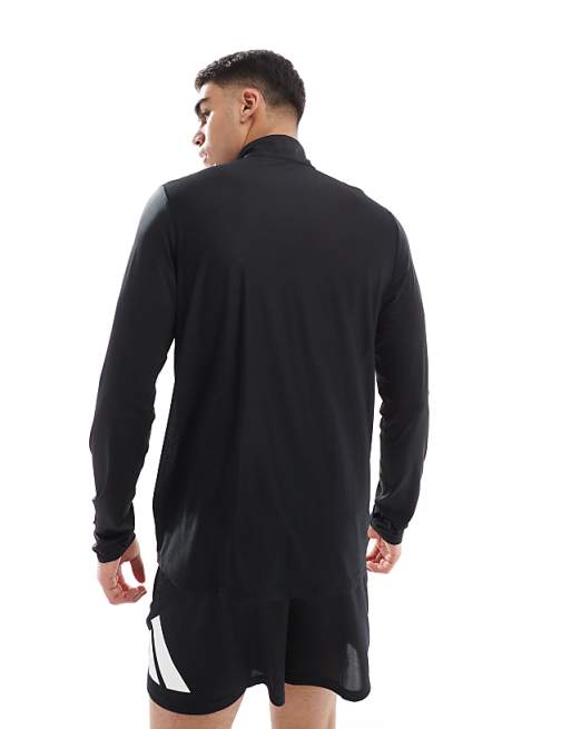 Adidas Training Own The Run 1/4 Zip Top In Black