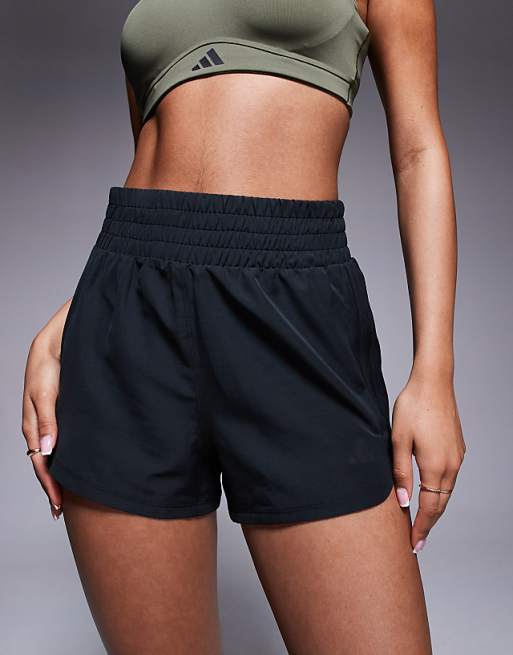 Adidas Training Pacer High Waisted 3"" Shorts In Black