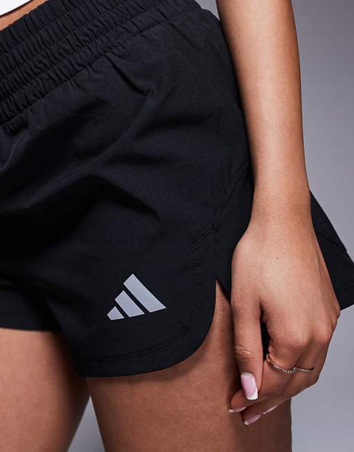 Adidas Training Pacer High Waisted 3"" Shorts In Black