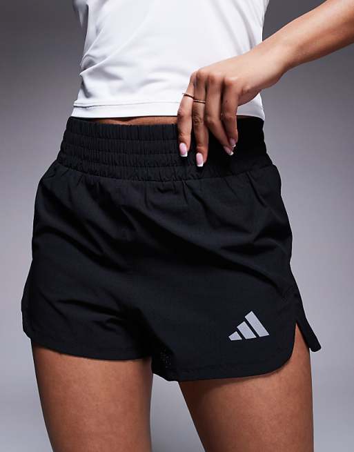 Adidas Training Pacer High Waisted 3"" Shorts In Black