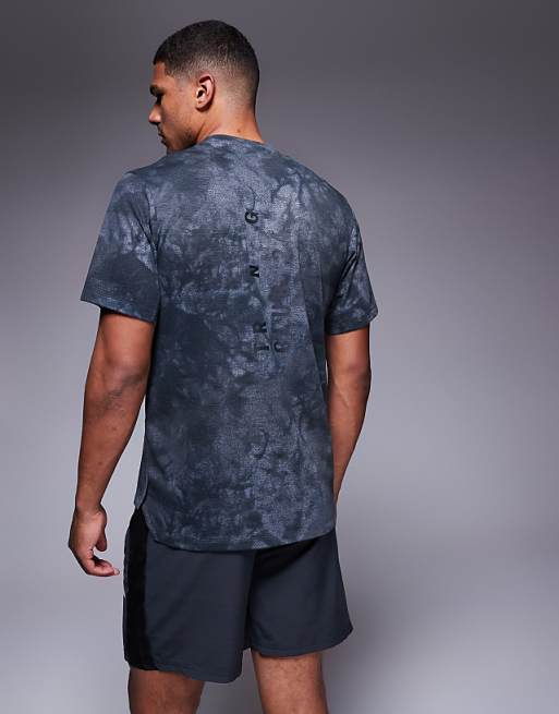 Adidas Training Power T-shirt In Graphic Grey And Black Print