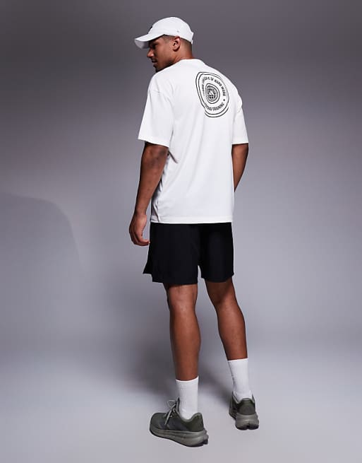 Adidas Training Power T-shirt With Globe Back Print In White