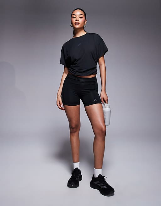 Adidas Training Power Twist Back T-shirt In Black