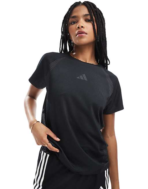 adidas Training seamless t-shirt in grey and black