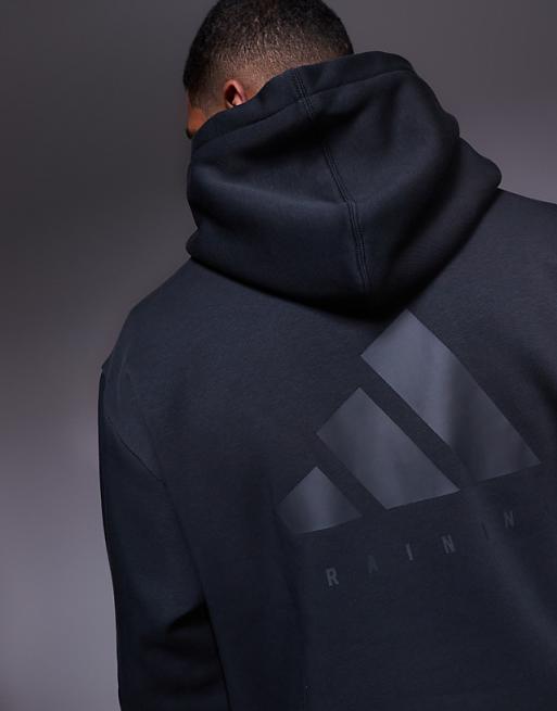 Adidas Training Strength Oversized Hoodie In Black