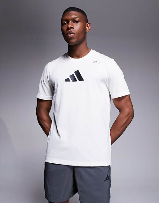 Adidas Training T-shirt With Graphic Print In White