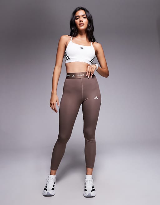 adidas Training Tech Fit 7/8 in dark brown