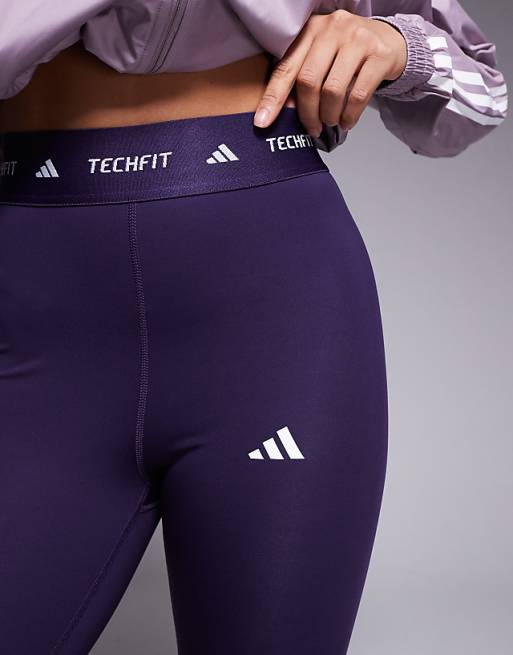 Adidas Training Tech Fit 7/8 Leggings In Purple