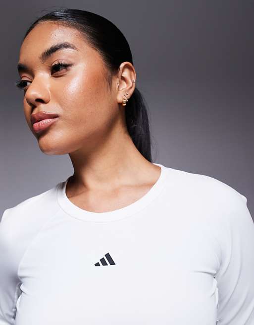 Adidas Training Tech Fit Long Sleeve Top In White