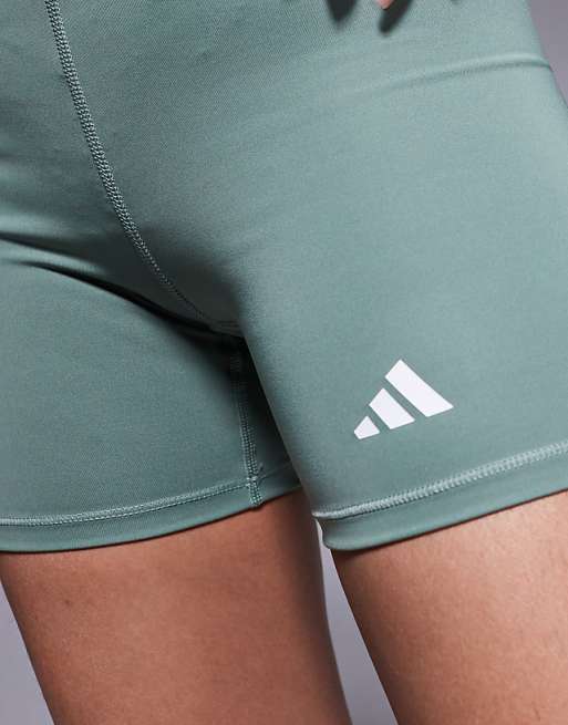 Adidas Training Tech Fit Shorts In Silver Green