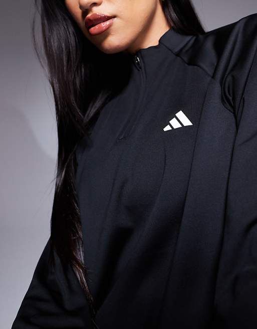 Adidas Training Train Essentials 1/4 Zip Top In Black