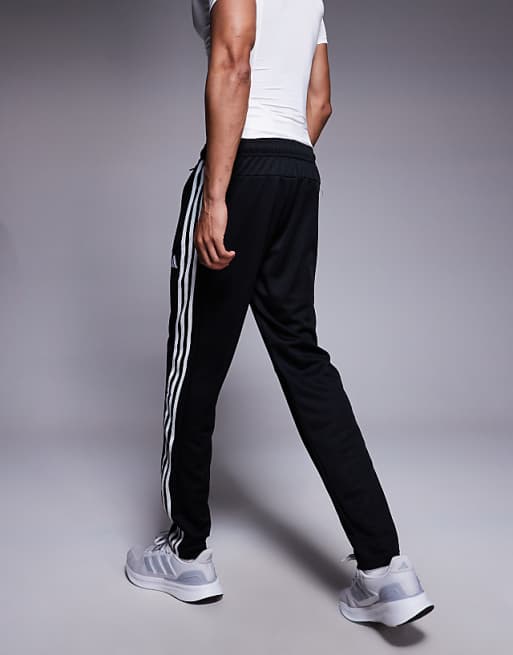 Adidas Training Train Essentials 3 Stripe Joggers In Black