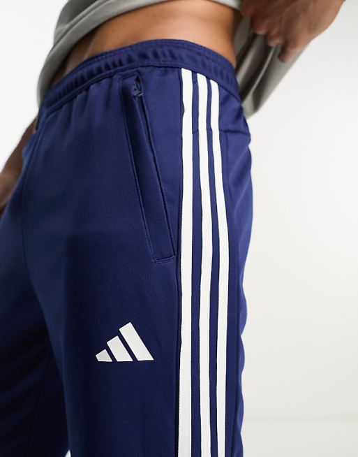 Adidas Training Train Essentials 3 Stripe Joggers In Navy