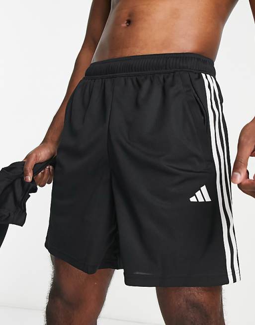Adidas Training Train Essentials 3 Stripe Shorts In Black