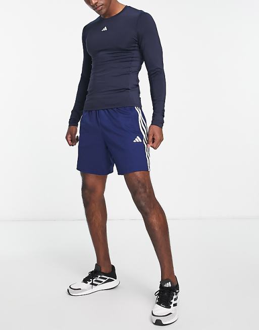 Adidas Training Train Essentials 3 Stripe Shorts In Navy