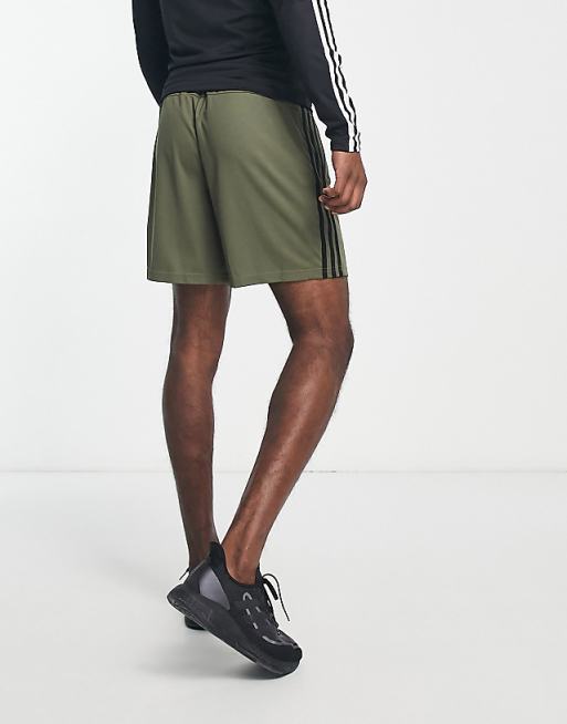 Adidas Training Train Essentials 3 Stripe Shorts In Navy
