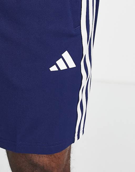 Adidas Training Train Essentials 3 Stripe Shorts In Navy