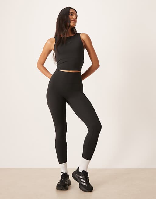 Adidas Training Yoga Motion Texture Tank In Black