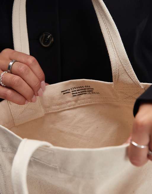 ARKET Canvas Mini Tote Bag In Off White