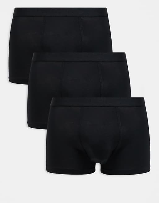 ARKET cotton rich 3 pack premium trunk boxer set in black