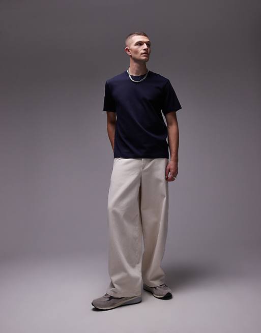ARKET Heavyweight Jersey T-shirt In Navy Blue