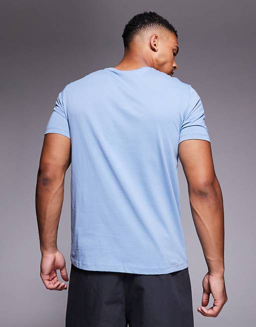 Armani Exchange Short Sleeve Central Logo T-shirt In Light Blue