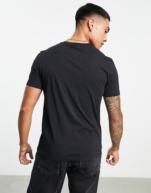 Armani Exchange Text Logo T-shirt In Black