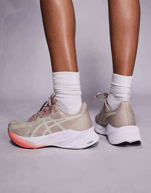 Asics Dynablast 5 Running Trainers In Taupe And White